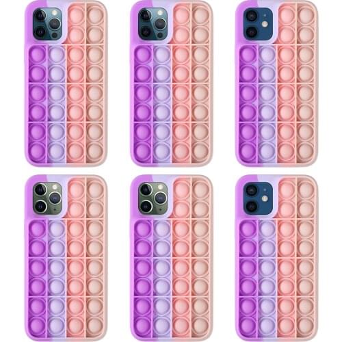 Anti-stress Silicone Phone Case Push Bubble Sensory Phone Case for iPhone 11/12 Pro Max Cellphone Accessories