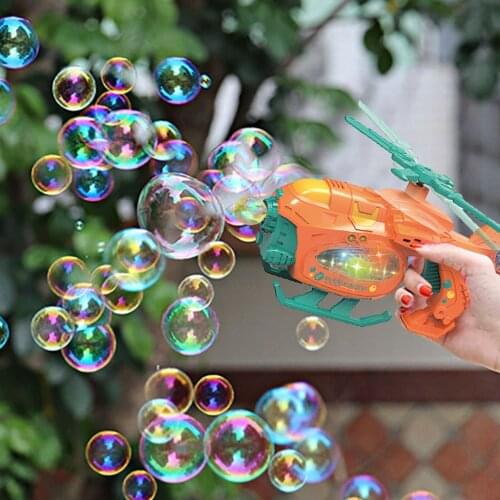 Automatic Airplane Bubble Gun Music Lighting Toys Electric Bubble Machine Soap Bubble Maker Summer Childrens Outdoor Toys Gift