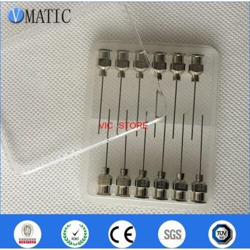 Free Shipping 12Pcs 1 Inch Tip Length 23G Blunt Stainless Steel Dispensing Needles Tips Dispenser Syringe Dispense Needle
