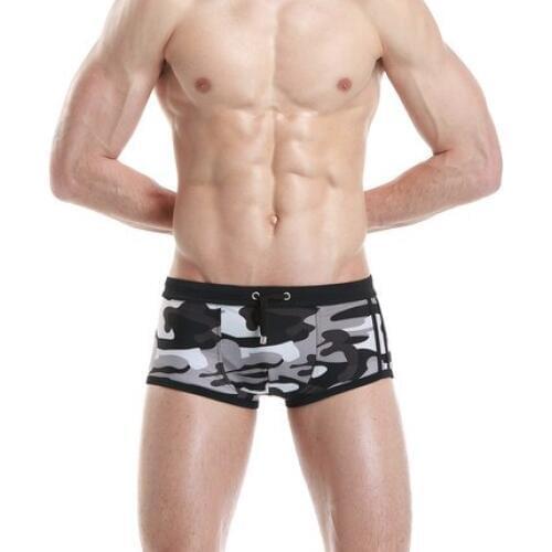 Free shipping!Brand SEOBEAN Men beach pants Mens Swimwear Trunks Bikini Gay Penis Pouch Swim boxers Camouflage swimming trunks