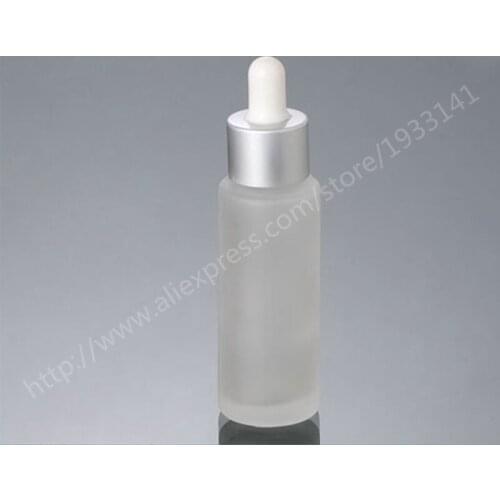 Free Shipping 200 x 30ml Cylinder Frost Glass Dropper Bottle 1oz cylinderical Glass Essential Oil Bottle With Dropper