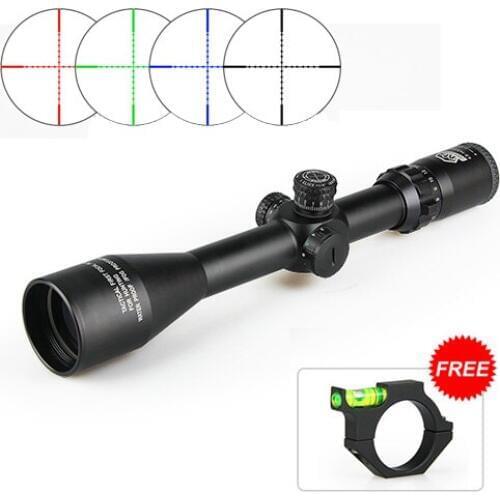 Canis Latrans Rifle Hunting Scope 4.5-14.5X50 Red Green Illuminated 380mm Length FFP Riflescope with 30mm Bubble Level gs1-0250