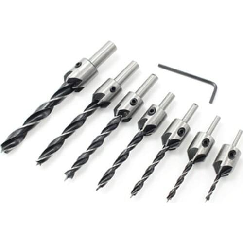 Woodworking Countersink Drill Bit Chamfering Round Wood Punching Machine Multi-Function Twist Drill Titanium Plating