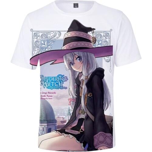 Anime The Journey of Elaina Kawaii T-shirt 3D Print Men Women Streetwear Pattern T Shirt Harajuku Casual Short Sleeve shirt