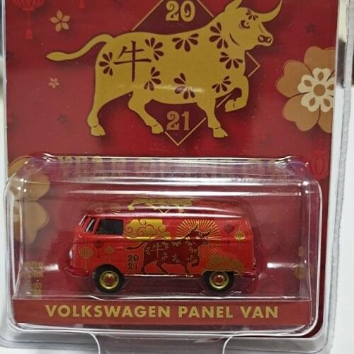 GreenLight 1:64 2021 Year of the Ox VW Panel Van Diecast Collection of Die-casting Simulation Alloy Model Children Toys