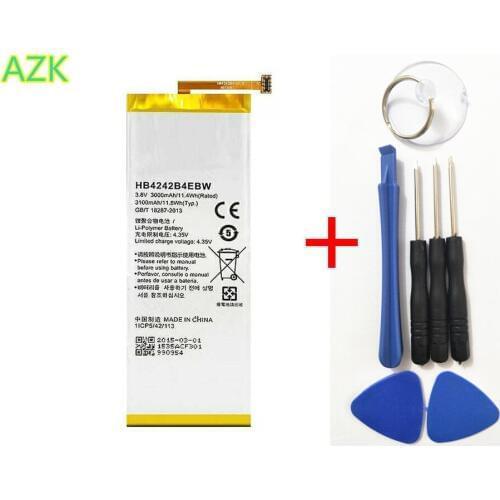 + Tools ! AZK 1PCS 3000mAh HB4242B4EBW Battery For Huawei Honor 6 H60 L01 L02 L11 L10 Phone Replacement