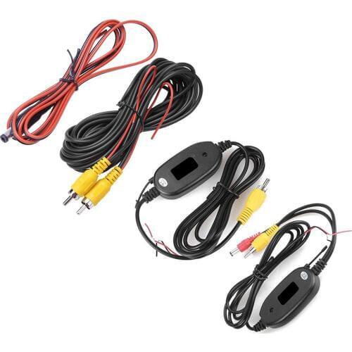 RCA Video Cable Wire Harness for Car Rear View Camera 2.4GHz Wireless Video Transmitter Receiver Kit for Parking Rearview Cam
