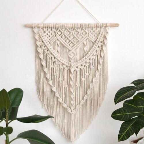 Macrame Wall Hanging Tapestry Bohemian Style Art Handwoven Tapestry Crafts Bedroom Apartment Decoration