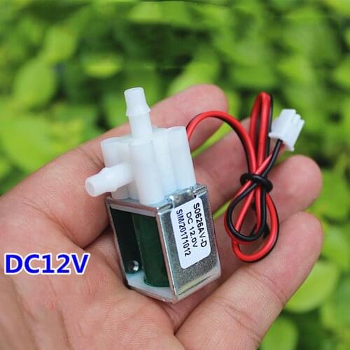 DC12V Miniature N/O Solenoid Valve Air Valve Water Valve Normally Closed Type Electric Venting and Exhaust Valve Water Solenoid