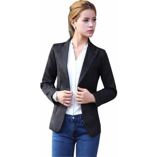 Fashion Ladies Blazer Short jacket Women Solid color Suit jacket Female Slim Casual tops Feminine Blazer White khaki black G413