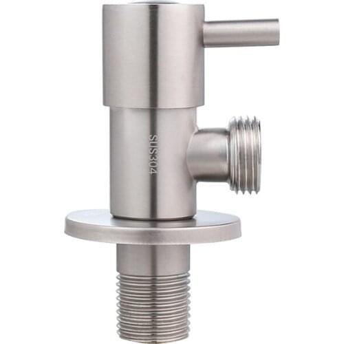 MTTUZK Solid 304 Stainless Steel Angle Valve Water Stop Valve G1/2"X1/2 Filling Valves Hot Or Cold Water Inlet Valve