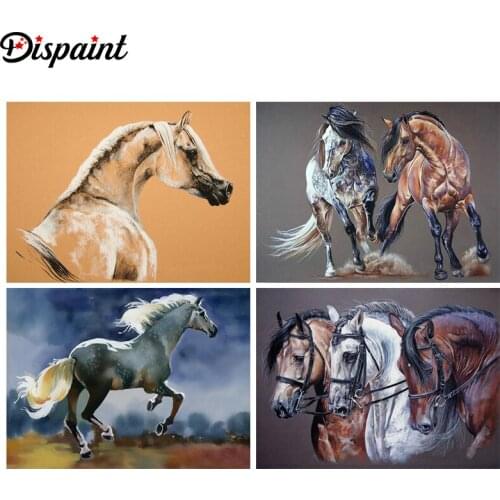 Dispaint Full Square/Round Drill 5D DIY Diamond Painting "Animal horse landscape" 3D Embroidery Cross Stitch 5D Home Decor Gift