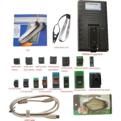 2020 New TNM5000 USB Atmel EPROM Programmer+15pc adapter,support K9GAG08U0E/secured (locked) RL78 chip,vehicle electronic repair
