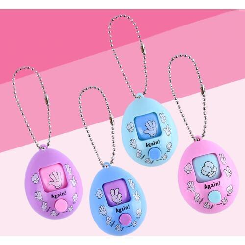 2019 New Mixed Family Mora Games Keychain Rock Paper Scissors Play Toy Macaron Colors Round Egg Keychain Party Interactive Toy