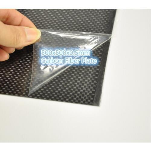 1PCS 3K Glossy Surface Carbon Fiber Plate Panel Sheet 500*500*0.5mm