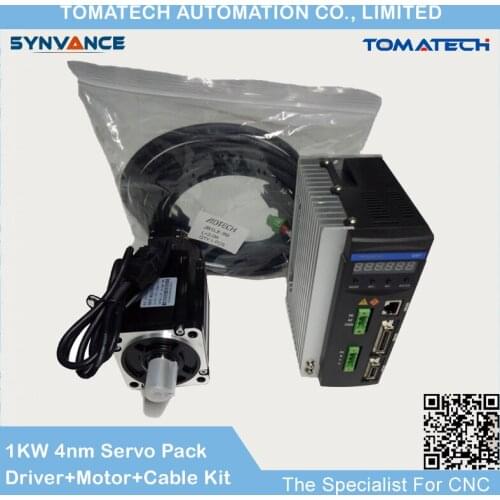 QS7 Series 90mm flange 750W 3000rpm 2.4nm AC Servo drive and motor with cables