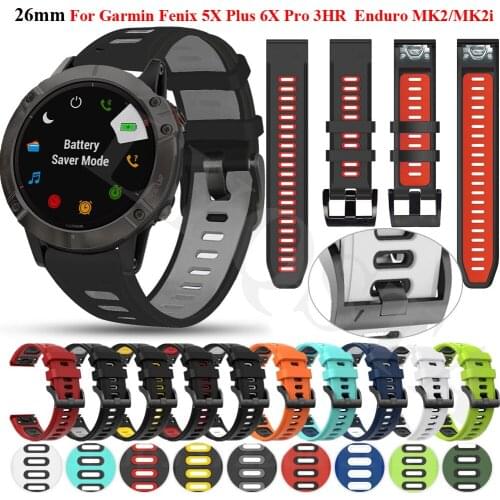 Quick Fit Silicone Watchband 26mm For Garmin Fenix 6X Pro Solar/ 5X Plus/3 HR/Enduro/Descent MK1 Mk2 Mk2i Smart Watch Band Strap