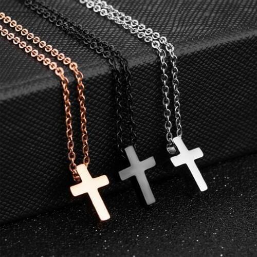 Silver/Gold/Black Cross Pendant Stainless Steel Jewelry for Men Box CHain including Fashion Jewelry