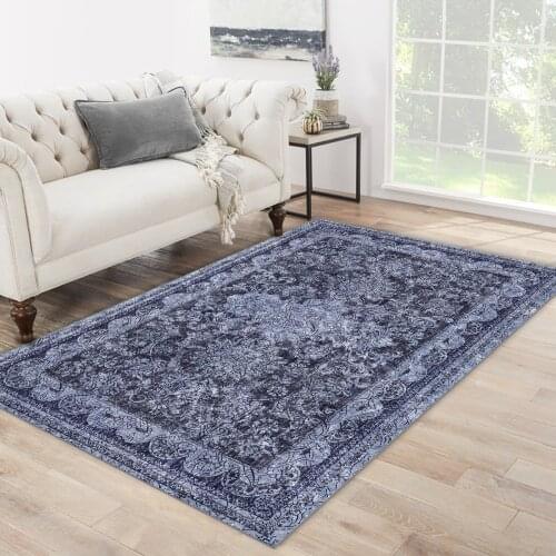 Blue grey colorful flower ethnic patterned carpet modern carpet living room carpet free shipping soft textured carpet