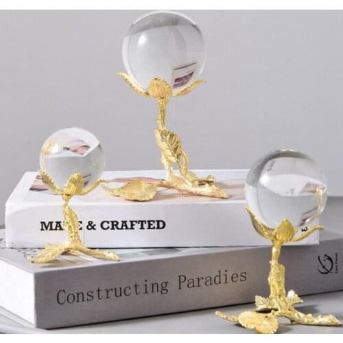 Nordic Style Crystal Ball Home Decor Desk Resin Ornaments Yard Garden Figurine Office Bedroom Living Room Decoration