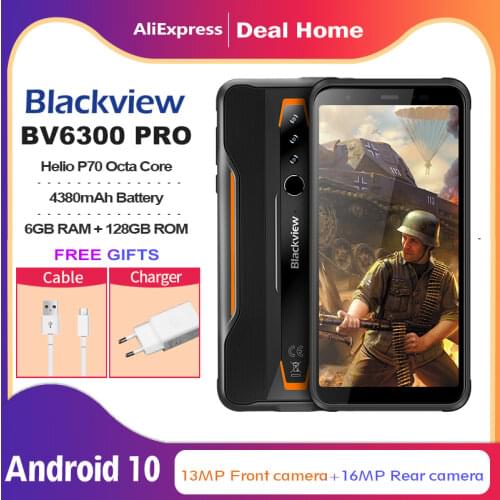 BLACKVIEW BV6300 Pro Helio P70 6GB+128GB Smartphone 4380mAh Android 10.0 Mobile Phone IP68 Waterproof Rugged Phone Cellphone