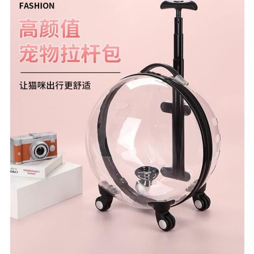 Cat Bag Summer Outing Portable Space Capsule Pet Takeaway Bag Washing Cat Large Capacity Handbag Transparent Trolley Case