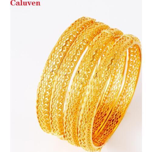 Bridal Jewelry Indian Bracelets Arabic Bangles with Charm African Gold Bracelets&Bangles Dubai Bangles for Women