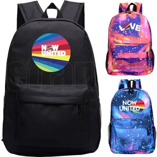 Now United-Better Album Backpack NU Team Hip Hop Now United Lyrics Bookbag Laptop Women Backpack School Bags for Teenage Girls