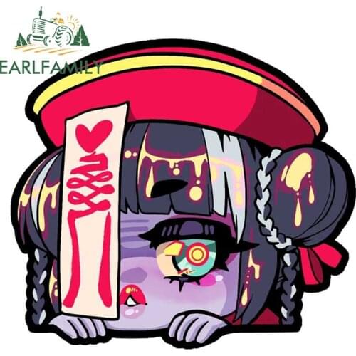 EARLFAMILY 13cm x 11.6cm for Jiangshi Vampire Peeking Funny Car Stickers Vehicle Camper Decals Vinyl Bumper Laptop Decoration