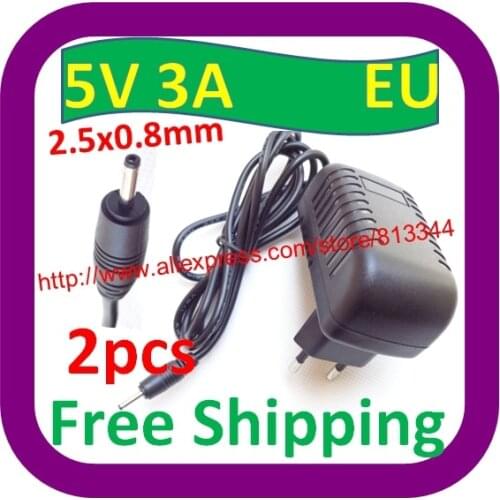 2 pcs Free Shipping 5V 3A Power Adapter Charger for quad-core tablet pc flytouch / superpad / cube / ainol etc 2.5mm