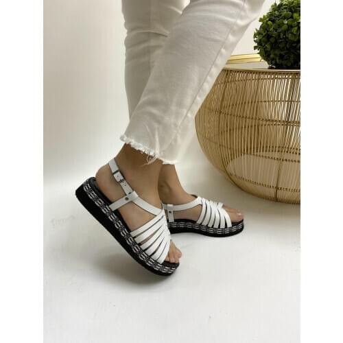 Ülkü Yaman Collection - White Womens Genuine Leather Sandals 2020 Womens Sandals Summer Shoes Models Womens Shoes