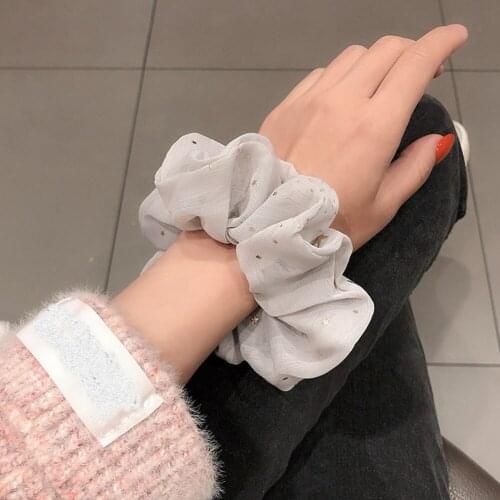 2020 Summer Star Chiffon Flower Scrunchie Women Girls Elastic Hair Rubber Bands Accessories Tie Hair Ring Rope Holder Headwear
