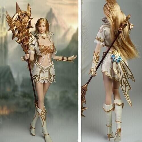 1/6 COSPLAY SET043 Heaven 2 Elf Clothes W Head Carving Costume Suit Female Elf Female Magician 12" Pale Big Chest Ph TBL Body