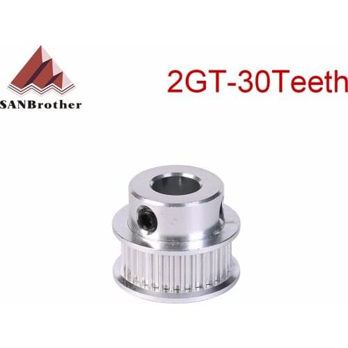 30 teeth GT2 Timing Pulley Bore 5mm 6mm 6.35mm 8mm for belt used in linear 2GT pulley 30Teeth 30T