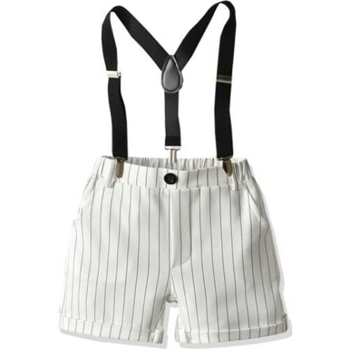 1-8Years Summer Toddler Boys Clothing Newborn Gentleman Kids Striped Adjustable Suspender Shorts Pants Casual Baby Boys Clothes