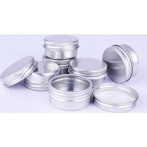 10PCS 10g Empty Aluminum Cream Jar Tin can Lip Balm Container Nail Derocation Refillable Bottle Screw Thread for Cosmetic sample