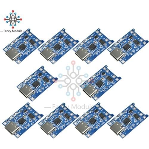 Diymore 10PCS/Lot TP4056 Type-C USB 5V 1A 18650 Lithium-ion Battery Charger Module Overcharge Discharge Protection Board
