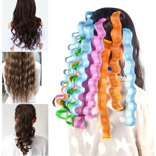 12pcs Magic Hair Curler DIY Wave Curl Rollers Portable Hairstyle Sticks 30CM Durable Curling Hair Styling Tools