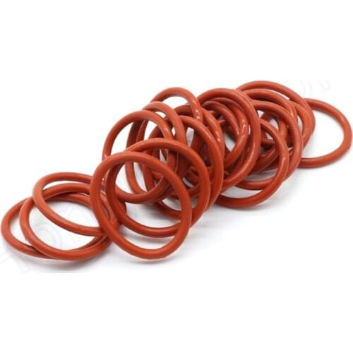 15pcs Food Grade VMQ O-Ring Washer OD 15-80mm Red Silicone Ring Gasket CS 4mm Waterproof And Insulated -35℃~200