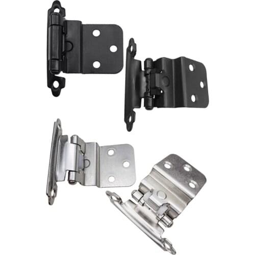 30 Packs Inset Kitchen Cabinet Door Hinges Face Frame Matte Black Self Closing Cupboard Hinges Black/Silver Hardware