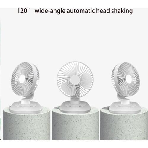 3000mAh USB Rechargeable 120 Degree Oscillation Desk Fan 3 Gear Shaking Head Fan 87HE