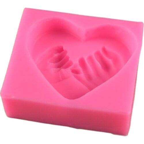 667A 3D Love Heart Shaped Silicone Soap Mold DIY Cake Candle Chocolate Mould Fondant Sugar Tool DIY Candle Making