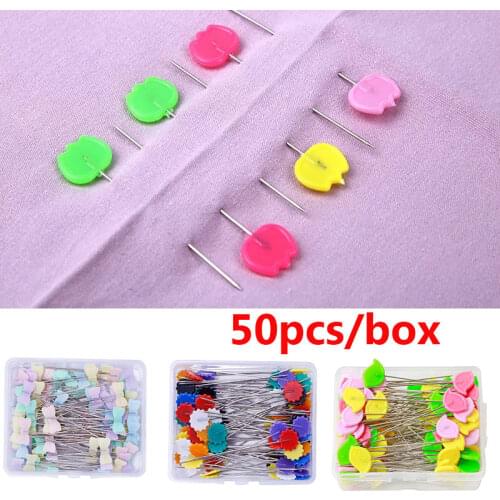 50Pcs/Box Patchwork Pins Positioning Needle Sewing Marker Needle Dressmaking Pins DIY Craft Make Garment Accessories Mixed Color