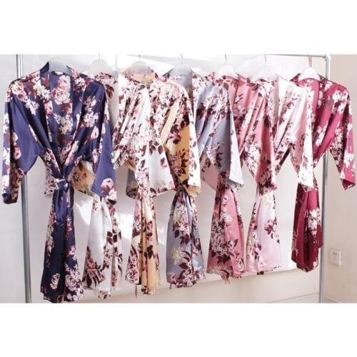 Satin robe,Bride robe, Bridesmaid Robes, Flower girl robe,short Solid night sleeping pajamas A2350