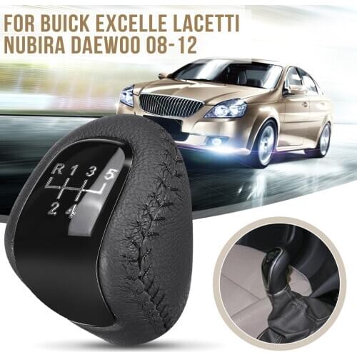 Car 5 Speed Leather MT Gear Shift Knob Manual For Buick Excelle/Lacetti/Nubira/Daewoo 2008-2012 For Chevrolet AVEO POMO 2009-13