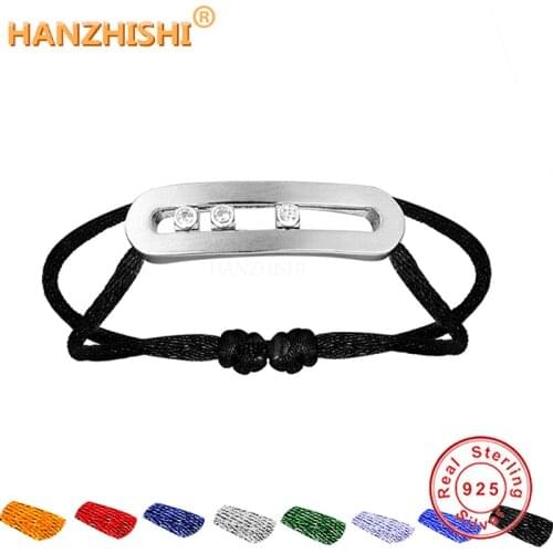 29 style Rope Adjustable Bracelet 925 Sterling Silver Dazzling Move Stone Bracelet for Couple Fashion Jewelry Making Accessories