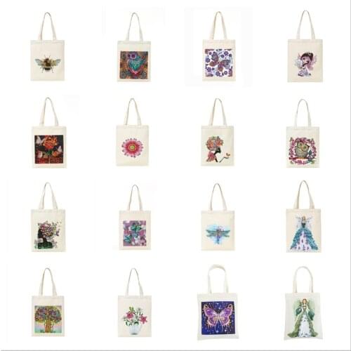 DIY Diamond Painting Eco-friendly Shopping Storage Bags Handbag Tote Mosaic Reusable Home Foldable Organizer Gifts