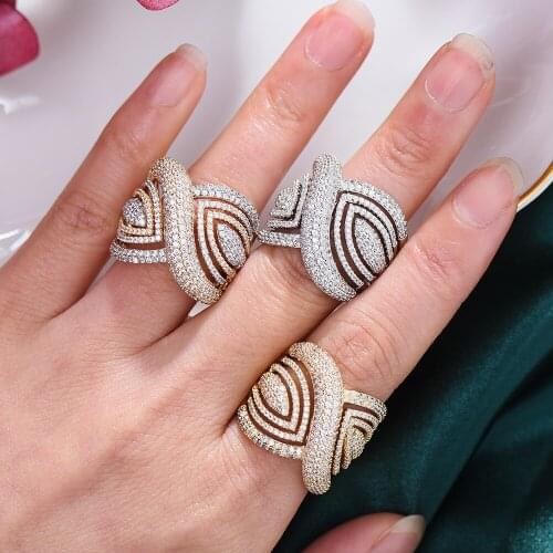KellyBola Exclusive Design Luxury Zircon Ring Exquisite Jewelry Women Wedding Engagement Banquet Fashion Accessories