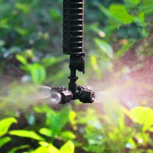 Misting Spray Sprinkler Nozzle With 8/11 mm Change 4/7 mm Barbed Tee Four Ways Fog Nozzles Sprayer For Cooling Irrigation IT044