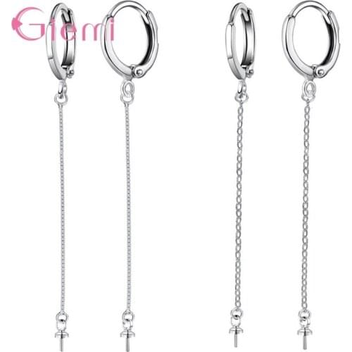 Earring Findings Earrings Clasps Hooks Fittings Long Chain DIY Jewelry Making 925 Sterling Silver Drop Earrings Accessories
